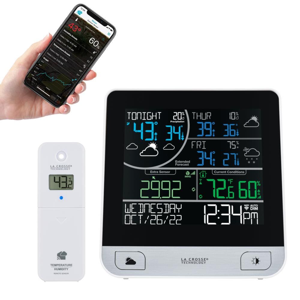 Wifi Smart Lcd Weather Station App Control Digital Indoor Humidity