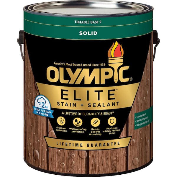 Olympic Elite 1 gal. Base 2 Solid Color Exterior Stain and Sealer in One