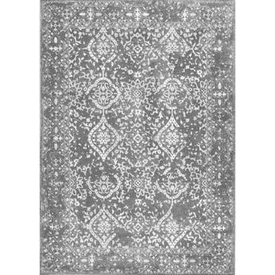 Odell Distressed Persian Silver 12 ft. x 15 ft. Area Rug