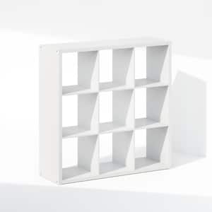 Cubic 43.78 in. Tall White Wood 9-Cube Bookcase
