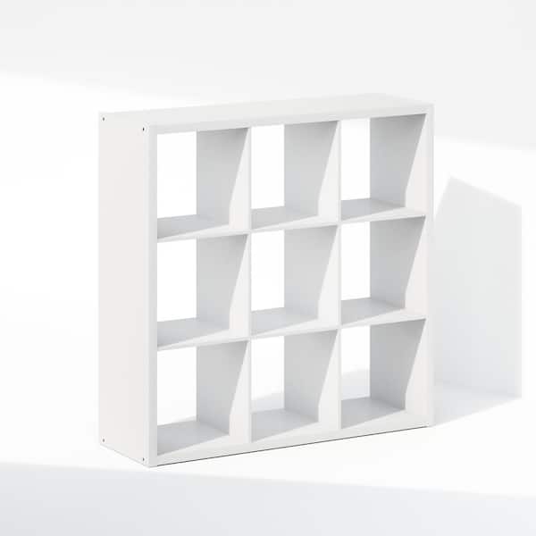 Furinno Cubic 43.78 in. Tall White Wood 9-Cube Bookcase