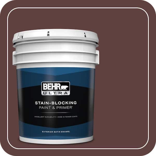 BEHR ULTRA 5 gal. #BXC-21 Chicory Root Satin Enamel Exterior Paint & Primer