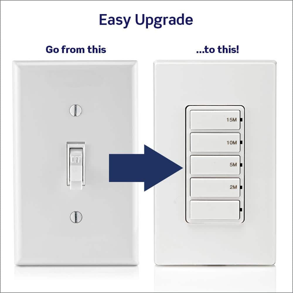 White Digital Push Button Countdown Timer Switch