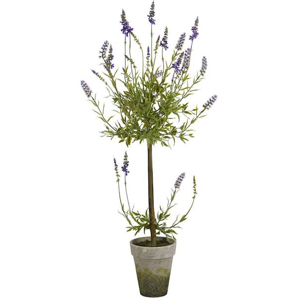 2.8 ft. Artificial Lavender Single Ball Topiary Tree