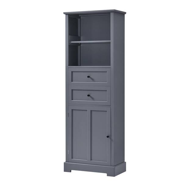 22.24 in. W x 11.81 in. D x 66.14 in. H Gray Linen Cabinet, Bathroom ...