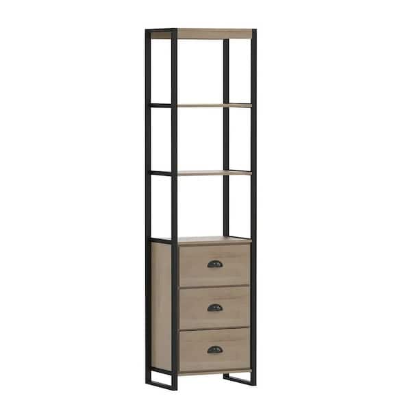 Karyl 17 in. W x 11.8 in. D x 65 in. H Brown Linen Cabinet