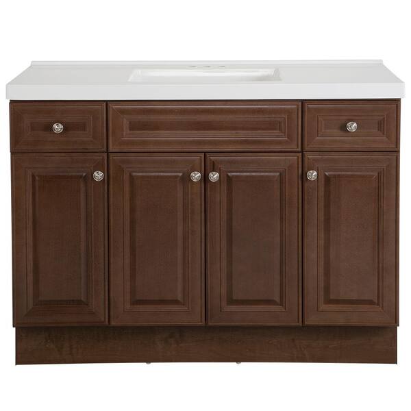 Glacier Bay Glensford 49 in. W x 22 in. D x 37 in. H Single Sink Bath Vanity in Butterscotch