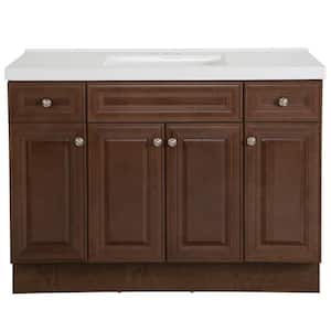 Glensford 49 in. W x 22 in. D x 37 in. H Single Sink  Bath Vanity in Butterscotch with White Cultured Marble Top