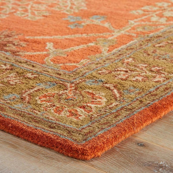 Chantily Hand Tufted Orange Brown 5 Ft, Orange And Brown Rugs