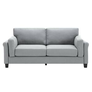 Morden Sofa Couch 3-Piece Grey Linen-Like Living Room Set with Thick Cushion for Home and Office
