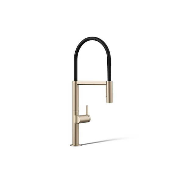 Components 1 Handle Deck Mount Standard Kitchen Faucet in Vibrant Brushed Bronze