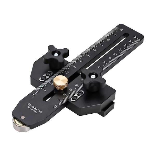 Angel Sar Black Aluminum Table Saw Jig Guide, Strip Cuts Woodworking Tools for Table Saw Table Fits 3/8 in. x 3/4 in. T Slot