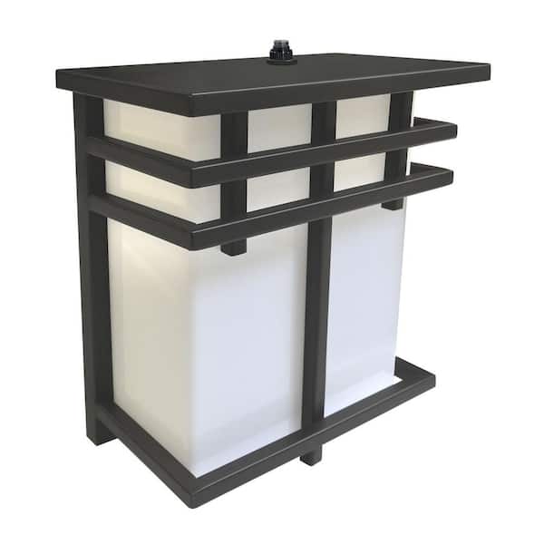 Sunlite 1-Light Black Rectangle LED Outdoor Modern Wall Lantern Sconce with Selectable CCT Switch 3000K, 4000K, 5000K
