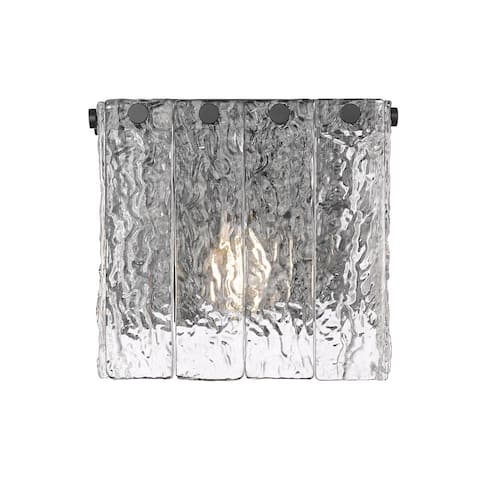 Glacier 1-Light Matte Black Wall Sconce with Clear Glass Shade Lighting