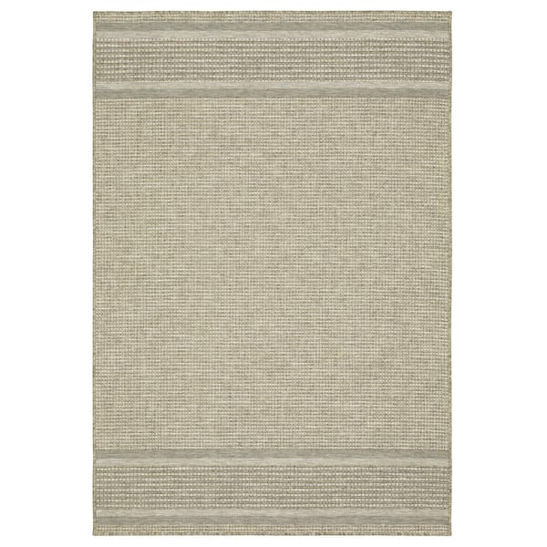 Thrasher Beige 3 ft. x 5 ft. Casual Geometric Polypropylene Indoor/Outdoor Area Rug