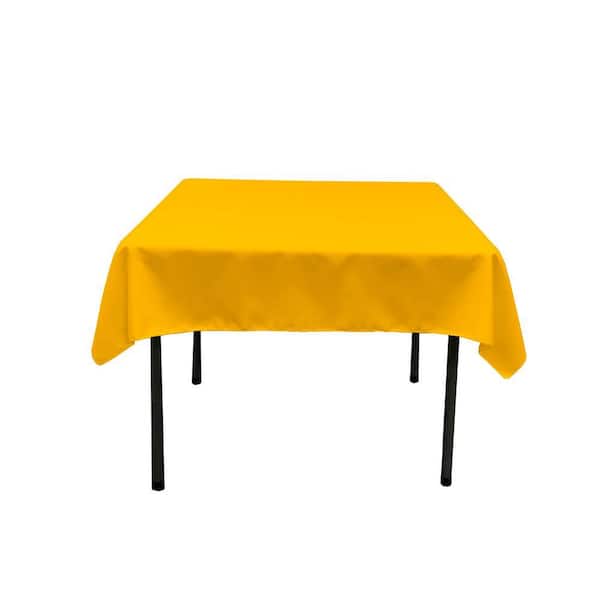 58 in. x 58 in. Dark Yellow Polyester Poplin Square Tablecloth