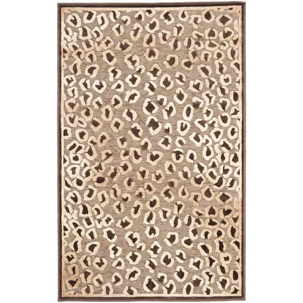 SAFAVIEH Paradise Beige/Brown Doormat 3 ft. x 4 ft. Abstract Animal Print Area Rug