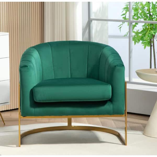 US Pride Furniture US Pride Demon Green Velvet Arm Chair
