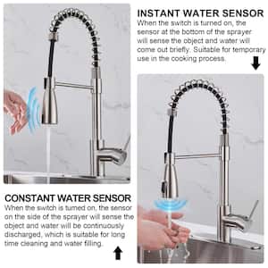 Sensor Single-Handle Pull-Down Sprayer Kitchen Faucet in Brushed Nickel