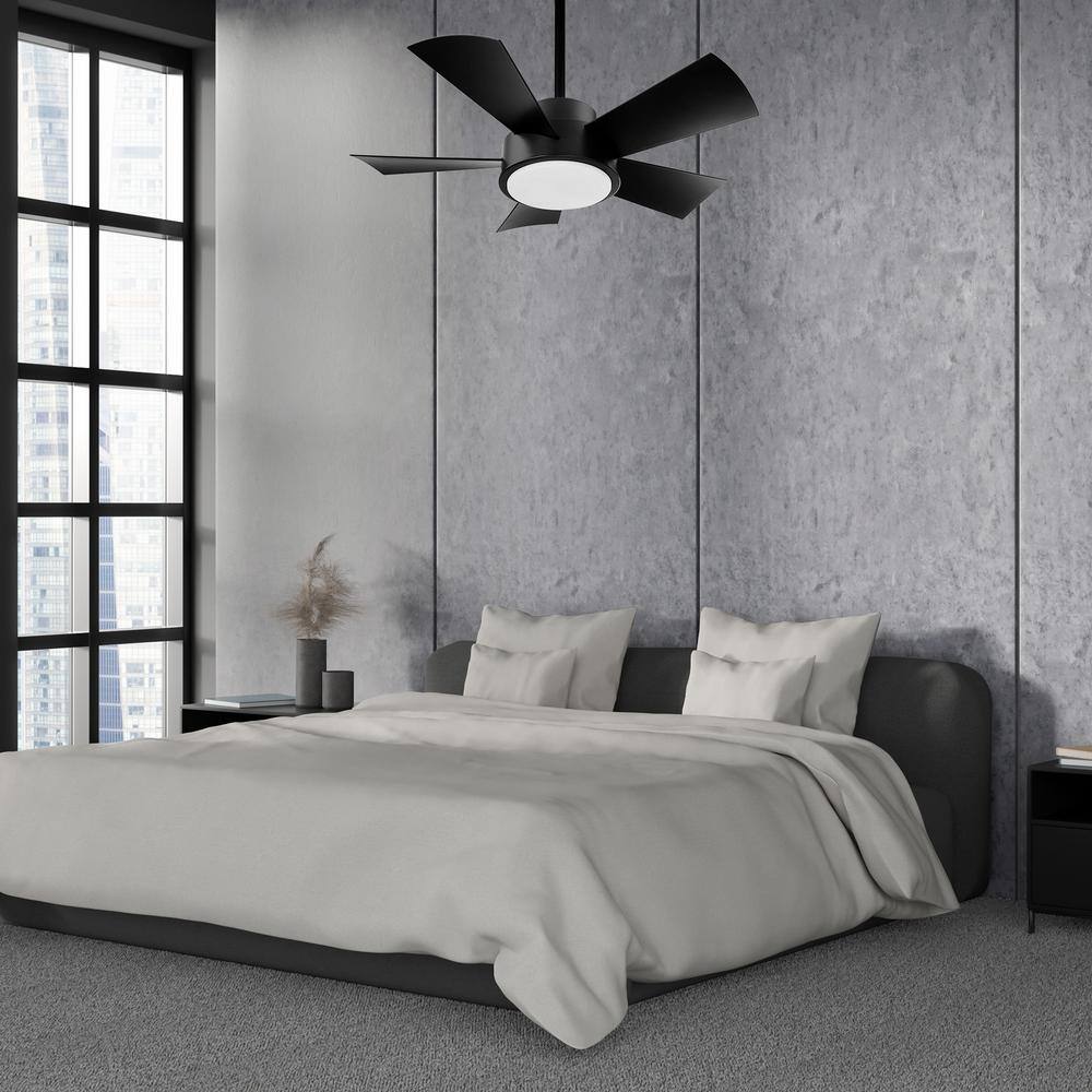 Vox 38" Matte Black Smart Ceiling Fan with LED Light and Remote