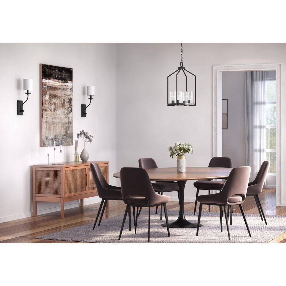 Goodwin Matte Black Glass and Nickel 4-Light Pendant