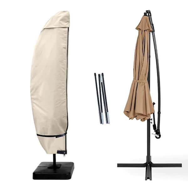 escort patio umbrella cover dust-proof parasol cover with zipper 14 ft. Fiberglass Cantilever Patio Umbrella Cover in Beige Waterproof  Fadeproof Protection for Outdoor Garden Use OGPH012412