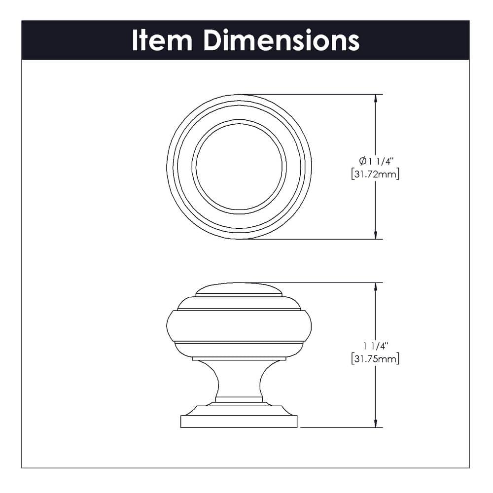 Stainless Steel Mushroom Cabinet Knob with Mounting Hardware