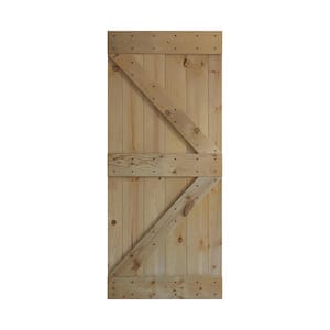 K Series 36 in. x 84 in. Unfinished DIY Knotty Pine Wood Barn Door Slab