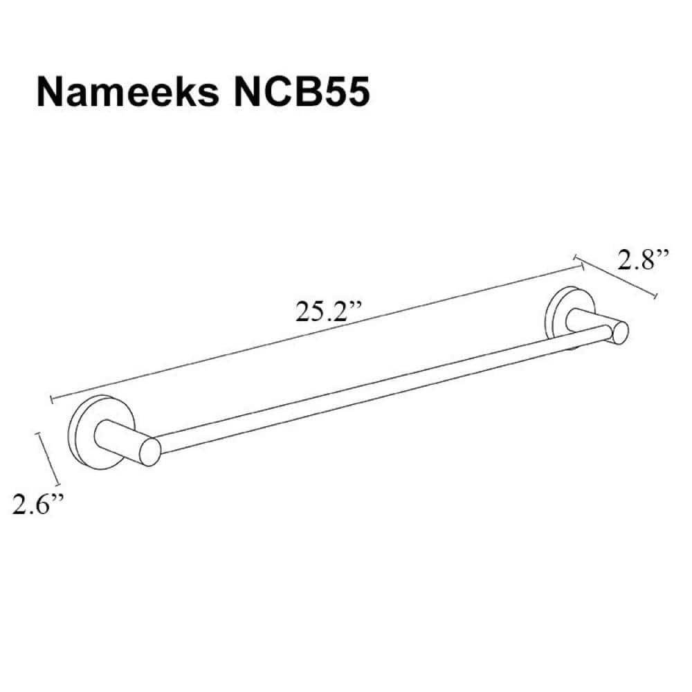 Matte Black 25 Inch Wall Mounted Single Towel Bar