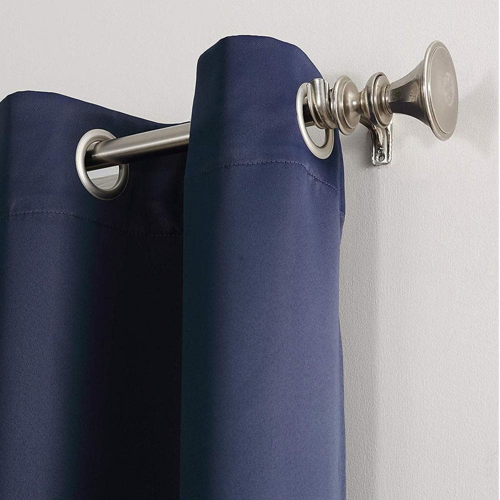 Navy Blackout Grommet Polyester 63" Window Curtain Panel