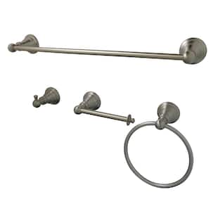 Classic 4-Piece Bathroom Accessory Set in Satin Nickel