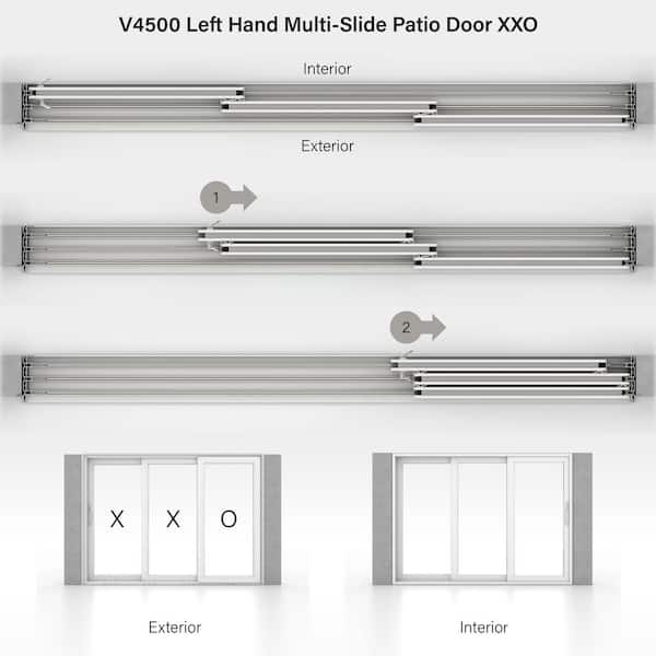 JELD-WEN 72 in. x 96 in. V-4500 White Vinyl Left-Hand 9 Lite