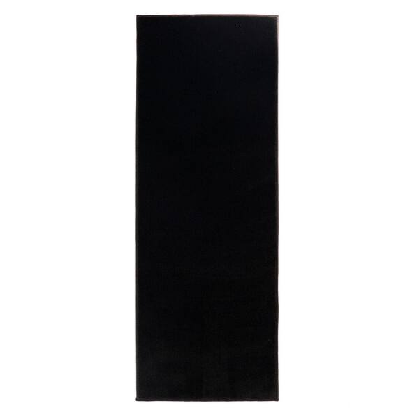 Custom Size Runner Rug Soft Collection Solid Black 31 in. W x 408 in. L Stair Runner 87.73 sq. ft.