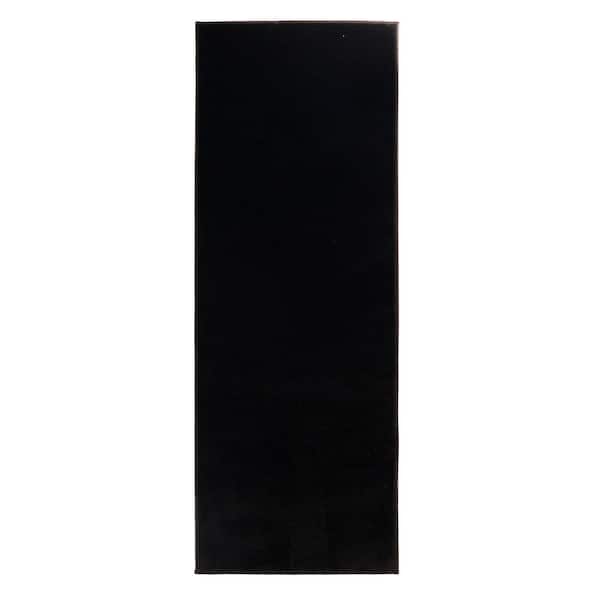 Custom Size Runner Rug Soft Collection Solid Black 31 in. W x 96 in. L Stair Runner 20.65 sq. ft.