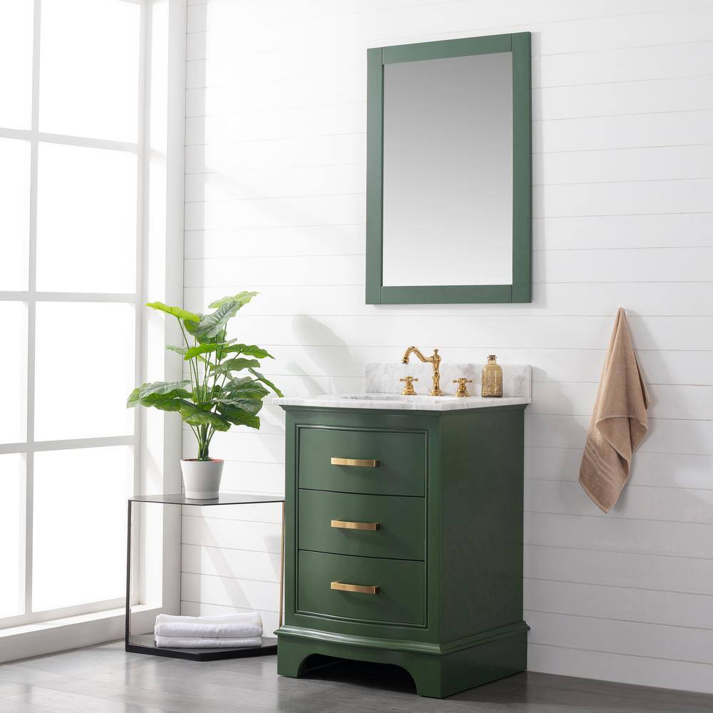 Evergreen Solid Wood Single Vanity with Marble Top