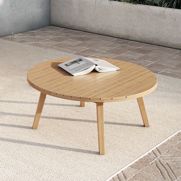 New Classic Furniture Wesley 43.3 in. Brown Round Solid Wood Coffee Table