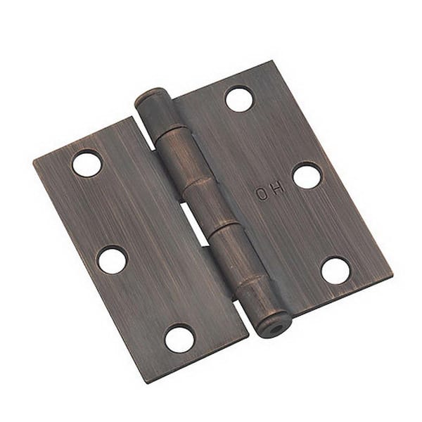 Onward 3 in. x 3 in. Oil-Rubbed Bronze Full Mortise Butt Hinge with Removable Pin (2-Pack)