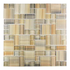Handicraft Magic Desert Beige Versailles Mosaic 12 in. x 12 in. Glass Wall and Pool Tile (1.05 Sq. ft.)