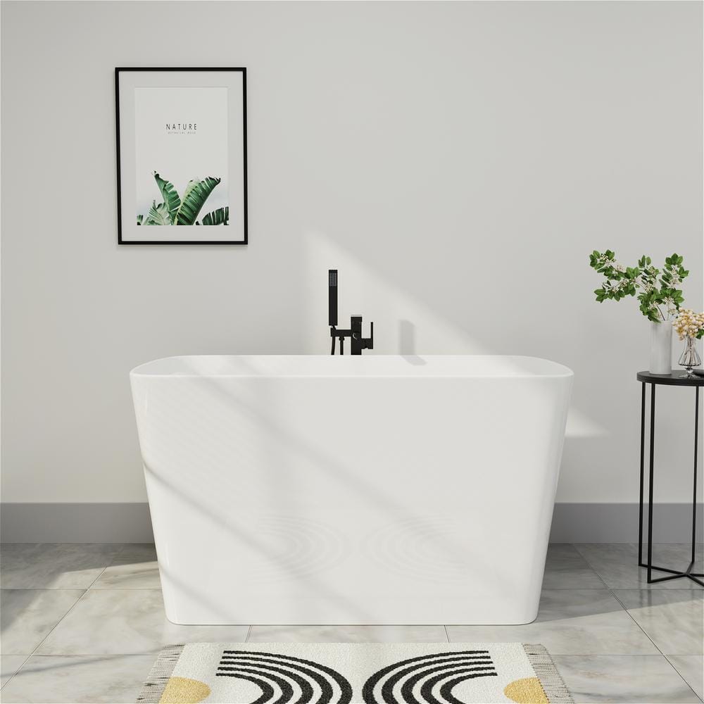 Mokleba 47 in. Acrylic Freestanding Flatbottom Japanese Soaking