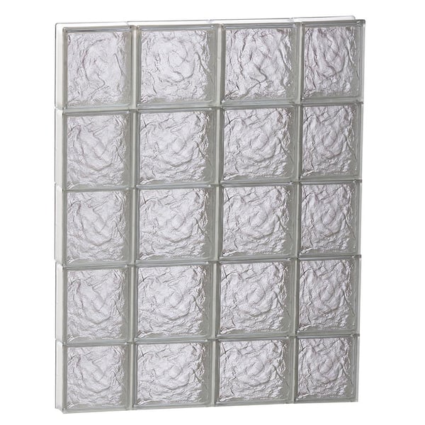 Clearly Secure 27 in. x 36.75 in. x 3.125 in. Frameless Ice Pattern Non-Vented Glass Block Window