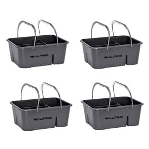 Gray 4-Compartment Durable Plastic Organizer Cleaning Carry Caddy (4-Pack)