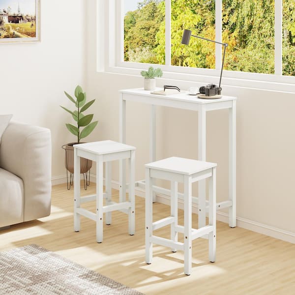 Hotormer 38 White Standard Rectangle Solid Acacia Wood Console