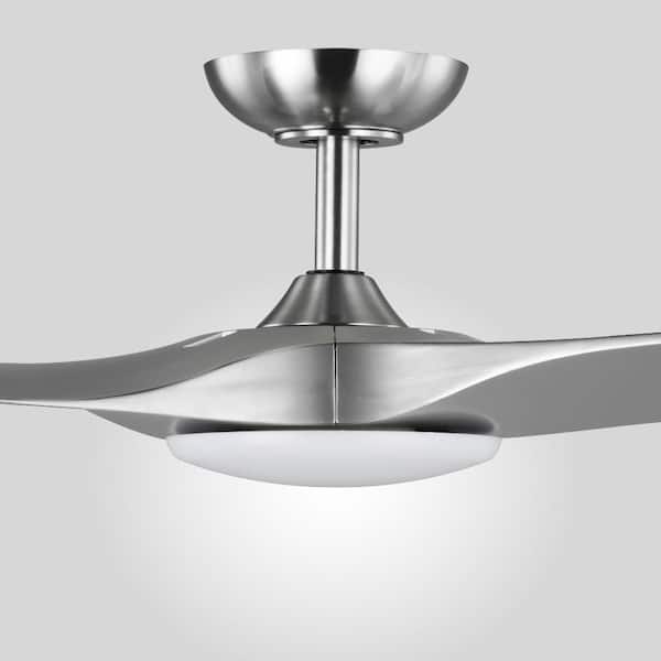 Ge 52 Inch Sleek And Modern Savanna Brushed Nickel Ceiling Fan Shelly