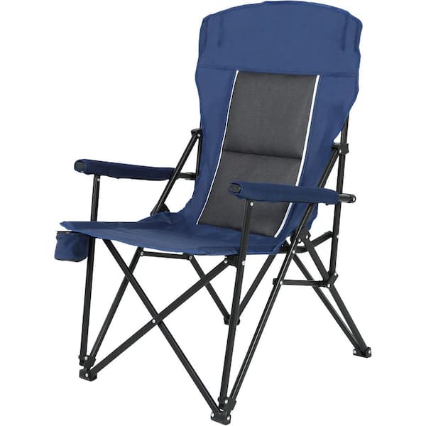 Navy Heavy-Duty 600D Oxford Fabric Camping Outdoor Chairs with Folding and Reinforced Steel Frame