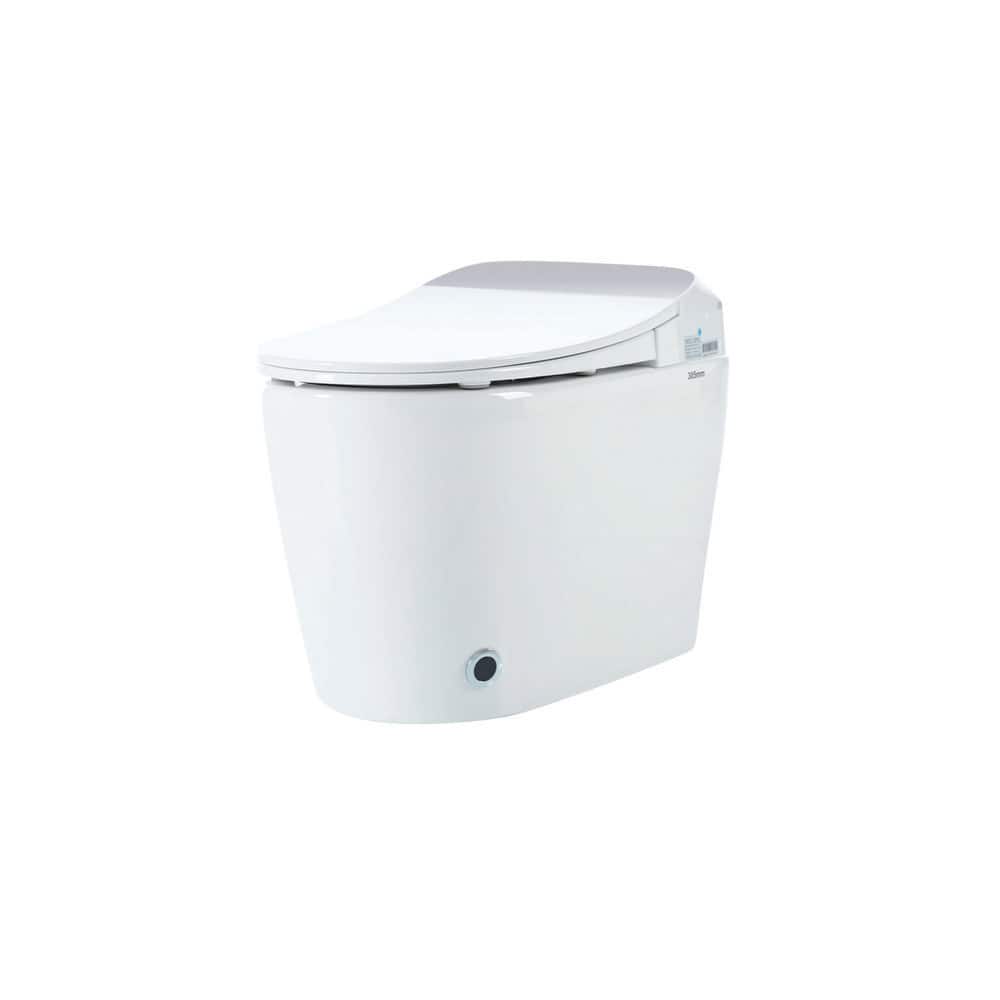 1-Piece 1.28 GPF Single Automatic Flush Round Smart Toilet with Heated Seat