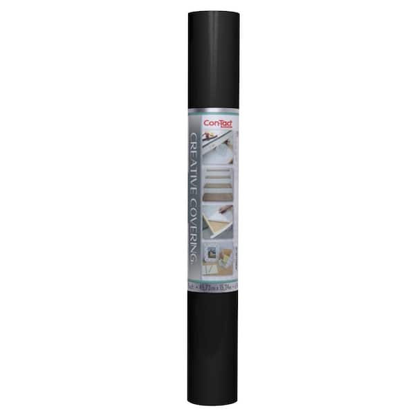 Con-Tact Creative Covering 18 in. x 50 ft. Solid Black Self-Adhesive Vinyl Drawer and Shelf Liner