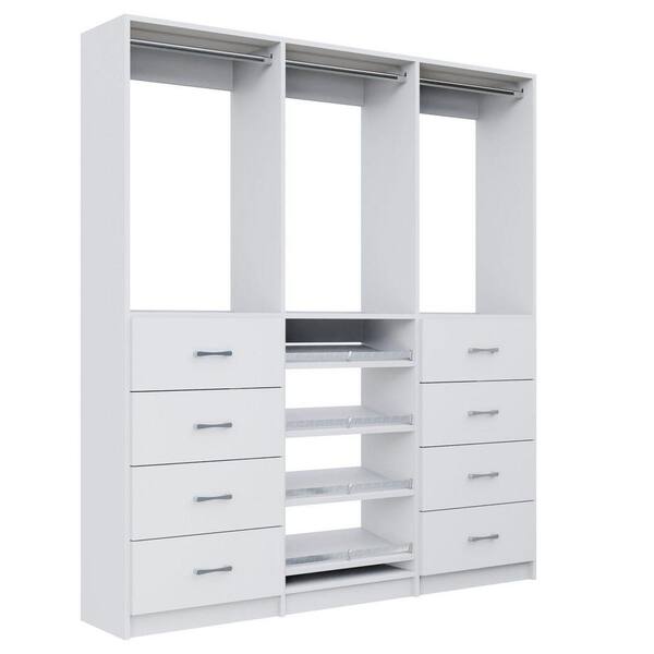 MODULAR CLOSETS Alto 75 in. W White Tower System 2 4-Drawer with