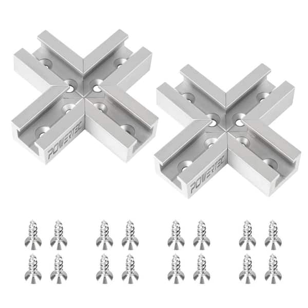 ‎POWERTEC T-Track Intersection Kit For 3/8 in. Mitered T Track with Pre-drilled Holes and Mounting Hardware (2-Set)
