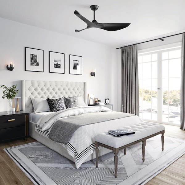38 in. Indoor Black Downrod Mount Standard Ceiling Fan for Living Room or Bedroom