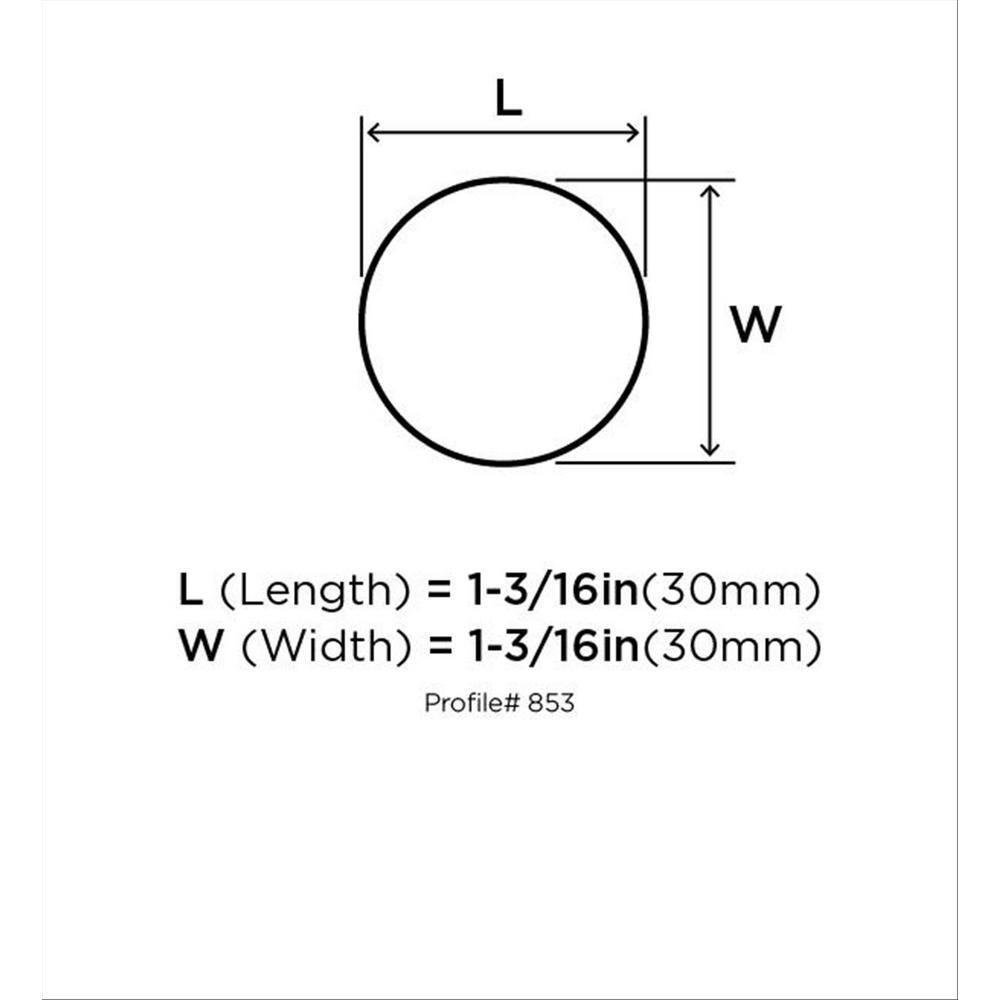 Sterling Nickel Round Cabinet Knob with Mounting Hardware